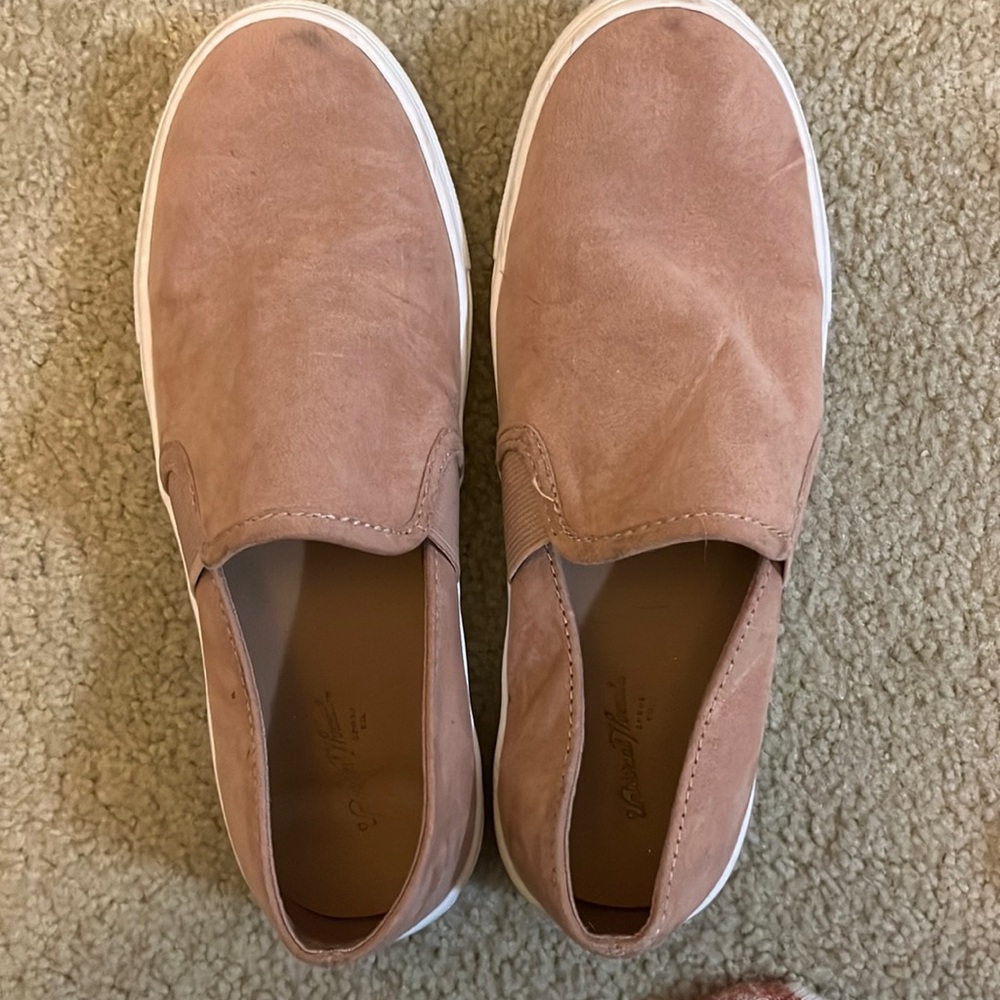 Pink target slip ons